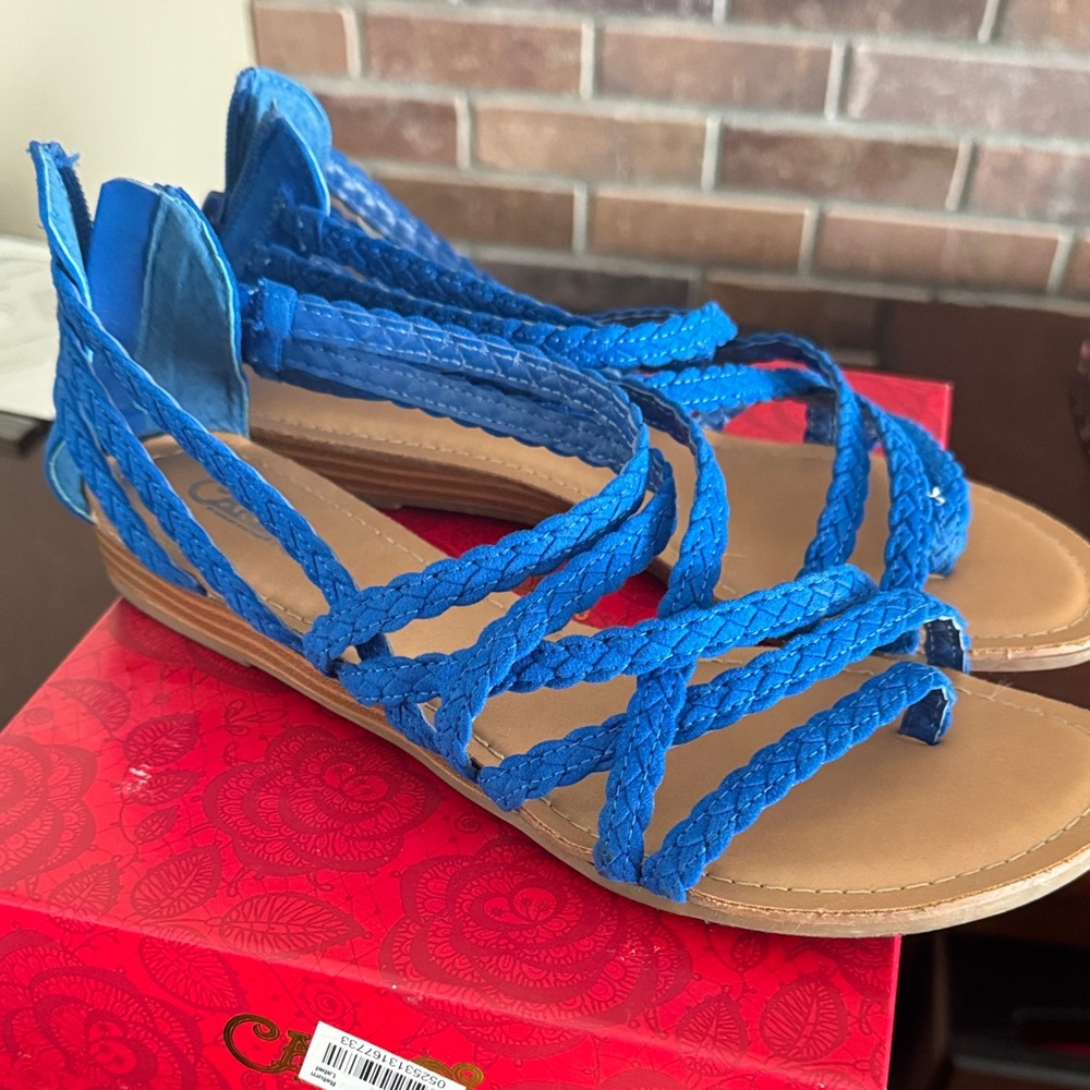 Blue Braided Strappy Women's Sandals Carlos SANTANA